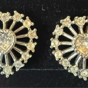 Vintage Elegant Silver Heart Earrings